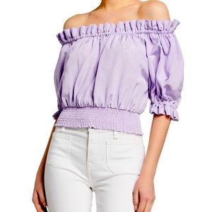 NWT Alice + Olivia Caprina Top in Lavendar - Sz Small